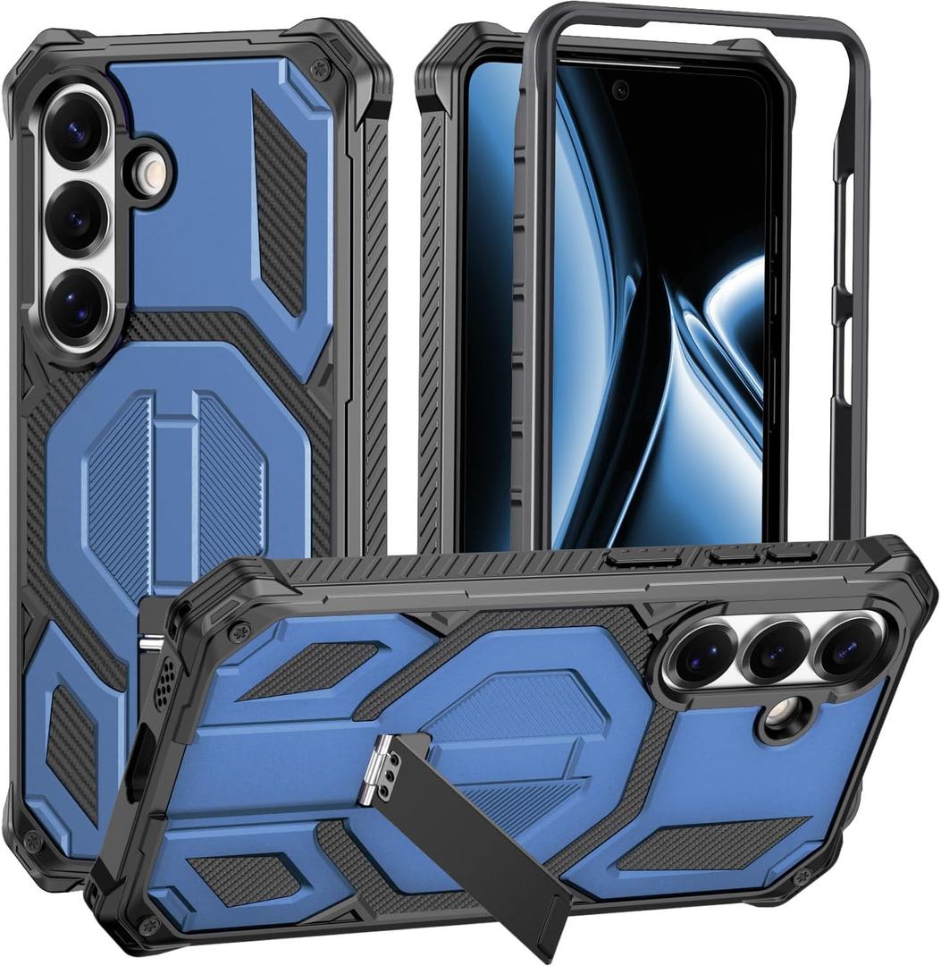 for Galaxy S26 Case, [Compatible with MagSafe] [Invisible Kickstand] [Military-Grade Drop Protection] Heavy Duty Protective Shockproof Phone Cover for Samsung Galaxy S26,Blue
