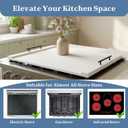 White Stove Top Cover for Gas & Electric Range | 30"x22" Farmhouse Noodle Board with Handles | RV Kitchen Workspace Saver