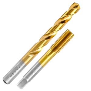 9/16"-18 UNF Tap and 33/64" Drill Bit Kit, M2 HSS Drill and Tap Set, Combination of Drill and Tap Kit for Metal