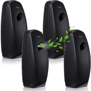 Maxcheck 4 Pcs Automatic Air Freshener Spray Dispenser Wall Mounted Automatic Spray Dispenser Air Freshener for Bathroom Battery Operated Free Standing for Commercial Place and Room(Black)