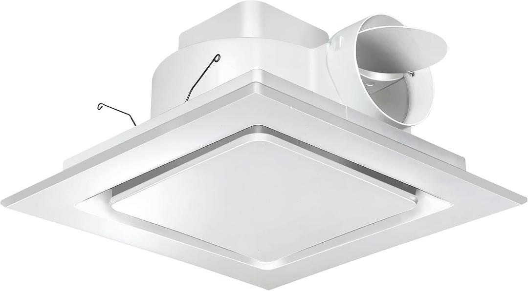 Orsong Bathroom Exhaust Fan 10" Panel Ultra Quiet without Light(8x8 Mount), 110CFM, 4" Duct for Bathroom/Garage/Home