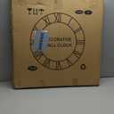 LEIKE 32" Large Wall Clock for Living Room Decor-Modern Big Round Metal Decorative Battery Operated Silent Wall Clock for Bedroom,Dinning Room,Farmhouse,Office (Black,32", Roman Numeral)