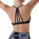 AUROLA Mercury Workout Sports Bras Women Athletic Removable Padded Backless Strapy Minimal Crop Top 3 Pack (X-Small, White, Black, Brown)