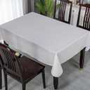 Elegant Rectangular Tablecloth, 100% Waterproof Vinyl, Solid Color Tablecloth, Modern Minimalist Style, Suitable for Dining/Gathering/Picnic/Kitchen Table Decoration (Light Gray, 60X102)