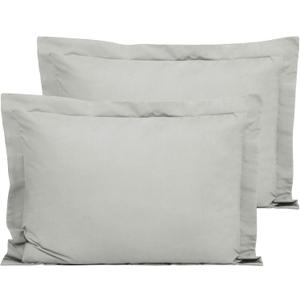 FLXXIE Microfiber Standard Pillow Shams Set of 2, Fade, Wrinkle and Shrinkage Resistant Soft Pillow Covers with Envelope Closure Euro Sham Covers (Light Grey, 20x26 Inches)