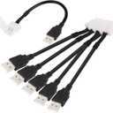 PNGKNYOCN 8mm USB LED Light Strip Connector USB to 2-Pin 8mm Wide solderless Light Strip Clip for 3528 5050 LED Light Strips(6-Pack)