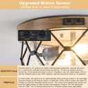 Motion Sensor Outdoor Flush Mount Ceiling Light, Industrial Glass Rustic Wood-Like Finish 2-Light Ceiling Lamp for Porch, Entryway, Garage, Timer and Sensitivity Adjustable (Wood-Like-Round)