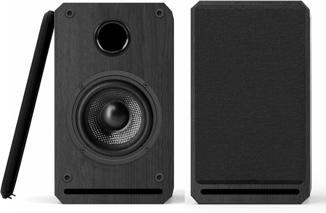 LONPOO Plug-N-Play Gaming Computer Speaker for Desktop and PC, 30W RMS Active Bookshelf Speaker with 3-Inch Full Range Speaker,Support Bluetooth 5.3, USB Playback,Aux-in and 3.5mm Earphone Port, Silver