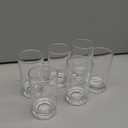 MFACOY Small Glasses Set of 6, 5.5-ounce Clear Glass Cups, Heavy Base, Thick and Durable, Drinking Glasses for Juice and Milk