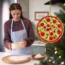 5 x Pizza Ornaments for Christmas Tree - Pizza Gifts for Food Lovers, Women, Men - Food Ornaments for Christmas Tree - Pepperoni Lovers Ceramic Ornament