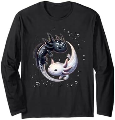 Yin Yang Axolotls Japanese Graphic Anime Art Axolotl Lover Long Sleeve T-Shirt size S