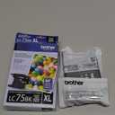 Brother Genuine High Yield Black Ink Cartridge, LC75BK, Replacement Black Ink, Page Yield Up to 600 Pages, LC75