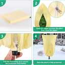 Plant Covers Freeze Protection, 2 Pack 47'' 71'' Beige Frost Cloths Blankets with Zipper Drawstring Shrub Tree Covers for Winter Outdoor Plants Freeze Protection