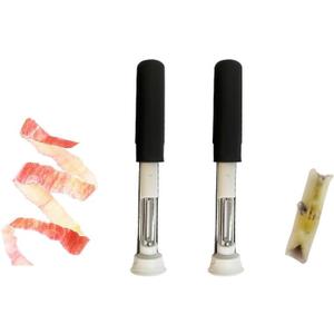 2 Pcs 2 in 1 Apple Corer and Peeler,Fruit Core Extractor Tool,Suitable For Apples, Pears, Bell Peppers, And Cakes - Green Corer,Durable Apple Corer Remover(Black)