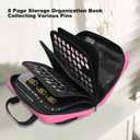 Enamel Pin Display Bag, Small Collections Travel Pin Trading,8-Page Pin Trading Book, Collectible Pin Board, Suitable for Storing Pins, Brooches, Patches (Pink)