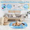 Cat Water Mat,Pet Water Bed,Cat Water Mat with Fish,Water Mat with Fish with Air Pump,Thickened Interactive Water Sensor Play Mat,Anti-Scratch Design Pet Water Mat(Blue Oval)