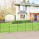 FOREHOGAR Metal Garden Fence 36 in H x 10 ft L,Border Fence Panels Animal Barrier for Dogs, No Dig Garden Fencing for Yard Patio Flower Bed Lawn Outdoor,5 Panels + 6 Stakes Black