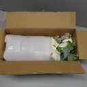 Faux Flowers with Vase,Artificial Silk Roses in Vase, Fake Plant Eucalyptus Flower Arrangement for Home Office Farmhouse Bathroom Dining Table Centerpiece Decorations Coffee Table Decor (White)