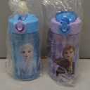 Zak Designs Disney Frozen 2 Kids Water Bottle with Spout Cover and Carrying Loop, Durable Plastic, Leak-Proof Water Bottle Design for Travel (16 oz, 2-Pack, Non-BPA, Elsa & Anna)