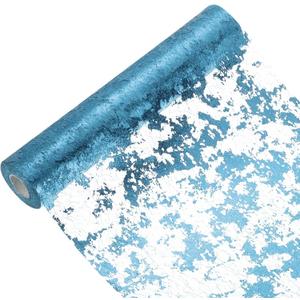 uxcell Blue Table Runner Roll 11.4" x 45 Feet Sequin Foil Metallic Mesh Table Runner Decor Table Decorations for Wedding, Birthday Party, Christmas, New Year