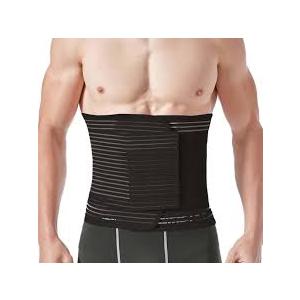 Abdominal Binder for Men and Women Post Surgery & Postpartum Recovery Hernia Support Belt Waist Trainer for Men Adjustable Compression Wrap, Black, Extra Large 