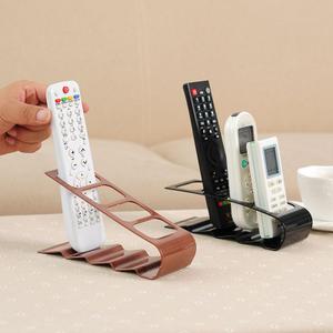 Remote Control Holder, 4 Compartments TV Remoter Caddy Desktop Organizer Holder Storage Fits TV Remotes, Media Controllers, Office Supplies-Brown