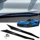 Side Skirts Compatible with Chevy Corvette C8 Z51 2024 2023 2022 2021 2020 Left Right Side Skirt Rocker Panel Kit(Glossy Black)