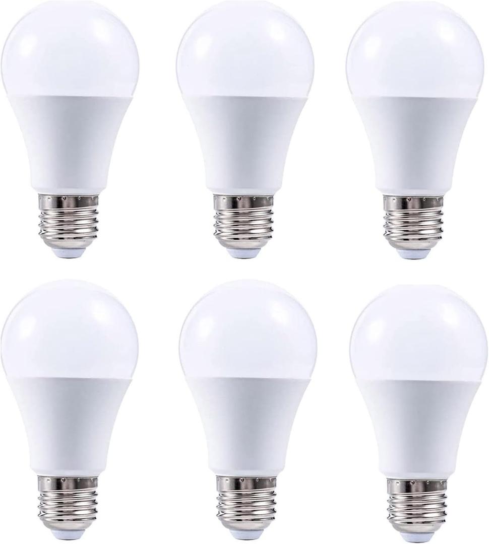 A60 3W Light Bulb 4000K Natural White Energy Saving Light Bulbs 200 Lumens E26 Base Non-Dimmable for Indoor Outdoor Patio Decor, Pack of 6