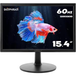 SKitphrati 15.4-inch Monitor 1200x800 Resolution PC Monitor with HDMI, VGA, 60Hz Refresh Rate, VESA Wall Mount Support, Ideal for Office and Home Use, Black