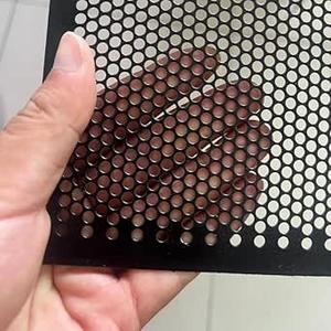 Metal Perforated Panel, 24x47 inch, 0.8mm Black Steel Sheet, 4mm Holes, 2-Pack