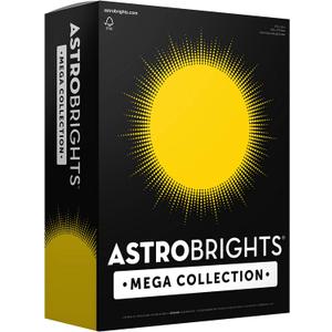 Astrobrights Mega Collection, Colored Paper, Bright Yellow, 625 Sheets, 24 lb/89 gsm, 8.5" x 11" - MORE SHEETS! (91618)