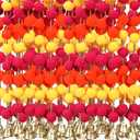 Suncalla 12 Pcs 4ft Marigold Garland with Bells for Diwali Decor, Orange
