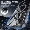 Magnetic for Samsung Galaxy S25 Case with Screen Protector*1 Camera Lens Protector*1, [12FT Mil-Grade Protection], Translucent Matte Back Slim Shockproof Case for Galaxy S25 6.2 inch, Clear