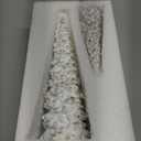 MEETYAMOR Christmas Decorations Indoor, 2 Pcs White Resin Christmas Tree Figurine for Table Decor, Farmhouse Rustic Xmas Decorations for Home, Table, Mantle, Living Room