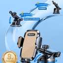 3-in-1 Phone Mount for Car [Most Stable and Flexible Suction Cup] Vent Dashboard Windshield Cell Phone Holder Car Fit for iPhone 15 14 13 12 Pro Max Samsung S23 S22 S21 All Phone, Gold