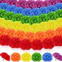 Syhood 50 Pcs Pride Rainbow Flower Bulk Gay Day Decoration Mexican Marigold Flowers Decoration Rainbow Lesbian Party Favors Tropical Pride LGBT Accessories Lais Hawaiian Luau Party Decorations