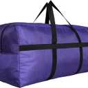Extra Large Storage Duffle Bag with Zippers and Handles, Big Foldable Duffle Bag for Travel (Purple)