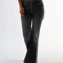 EMMIOL Women's Flare Jeans High Waist Stretch Bootcut Denim Pants (Black)