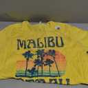 Malibu California Beach Summer Vacation Vintage T-Shirt, Yellow Ladies, S