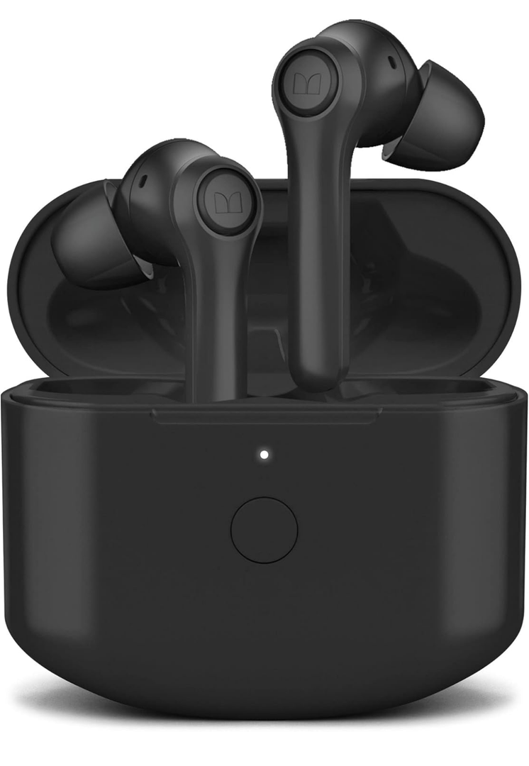 Monster Verse True Wireless Earbuds with Charging Case, Bluetooth 5.0 in-Ear Stereo Headphones, Built-in Mic for Clear Calls, USB-C Quick Charge (Black)