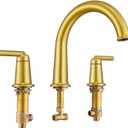 Brushed Gold Roman Bathtub Faucet, 2-Handle High Flow Tub Filler with Valve Widespread Deck Mount Bath Tub Faucet Set Classic High Arch WT-9807BG02