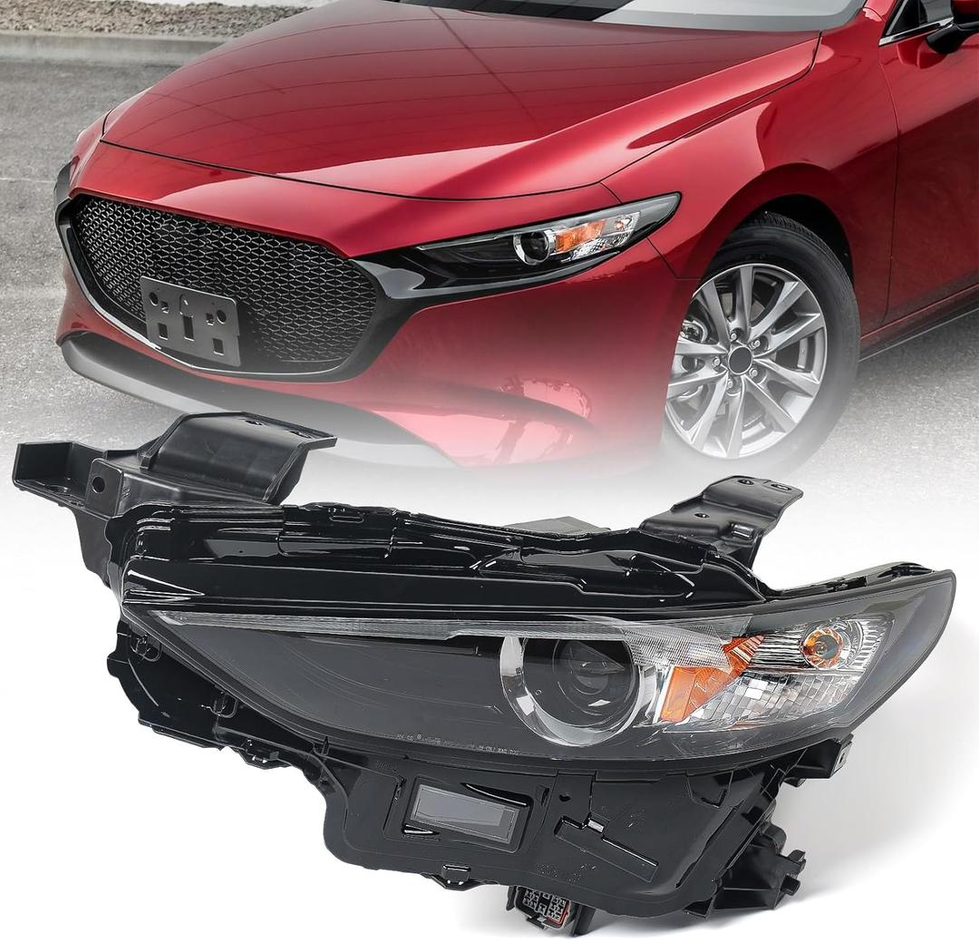 Huray LED Headlight Assembly for Mazda 3 2019-2021 LH Projector Headlamp OE Factory Replacement for MA2502155 Left Driver Side