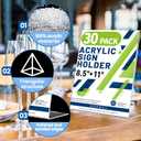 Aheroi Acrylic Sign Holder 8.5 x 11, 30Pcs Plastic Sign Holder 8.5 x 11 Standing, Clear Paper Holders Acrylic Paper Document Holders, Plastic Stands Flyer Display,Office School Table Supplies
