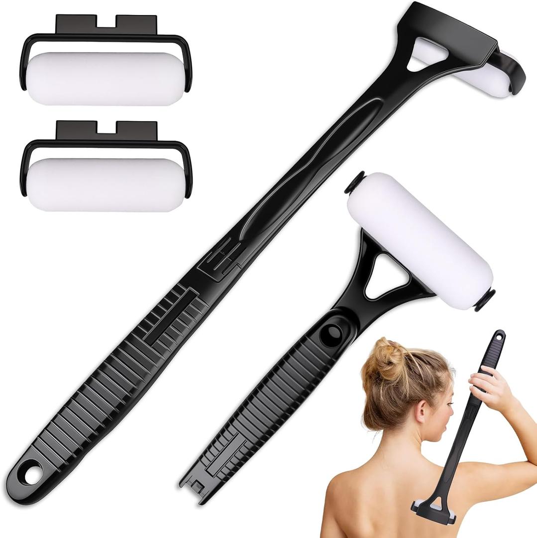 Lotion Applicator for Back, Back Lotion Applicator for Women, Elderly with 3PCS Replacement Foam Rollers, 18.31'' Back Sunscreen Applicator, Apply Skin Moisturizer, Cream, Ointment, Oil, Self Tanner