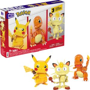 MEGA Pokmon Building Toys Set Kanto Region Trio with 529 Pieces and 3 Poseable Characters, 4 Inches Tall, for Kids MEGA Pokmon Building Toys Set Kanto Region Trio with 529 Pieces and 3 Poseable Characters, 4 Inches Tall, for Kids