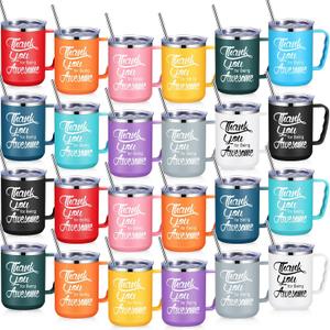 Umigy 24 Pcs Employee Appreciation Coffee Mug Gift Bulk Thank You 17oz Drinking Cup Stainless Steel Insulated Travel Tumbler National Boss Day Back to School Gift for Nurse Women Teacher