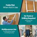 HOLDN STORAGE Over The Door Hanger Foldable - Over The Door Rack for Hanging Towels, Coats & Clothes - Over The Door Hanger Hooks for Bedroom, Washroom and Office.