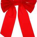 DOITOOL 10 Pcs Large Red Christmas Bow Decorations Velvet Xmas Wreath Bows for Holiday Party Christmas Tree Topper and Gift Wrapping