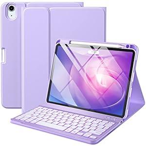 Harvopu Compatible for iPad Air 11-inch/ 10.9"Air 5th 4th Generation Case with Keyboard -Backlit Detachable, Folio Keyboard Cover with Pencil Holder for iPad Air 11 Inch M4/M3/M2, Air 5/ Air 4 (Purple)