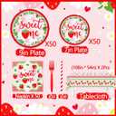 Strawberry 1st Birthday Decorations Berry 1st Birthday Party Supplies Include Glitter Photo Banner Plates Napkins Cups Tablecloth for Sweet One Girls Party Supplies Baby Shower Decor Serve 50